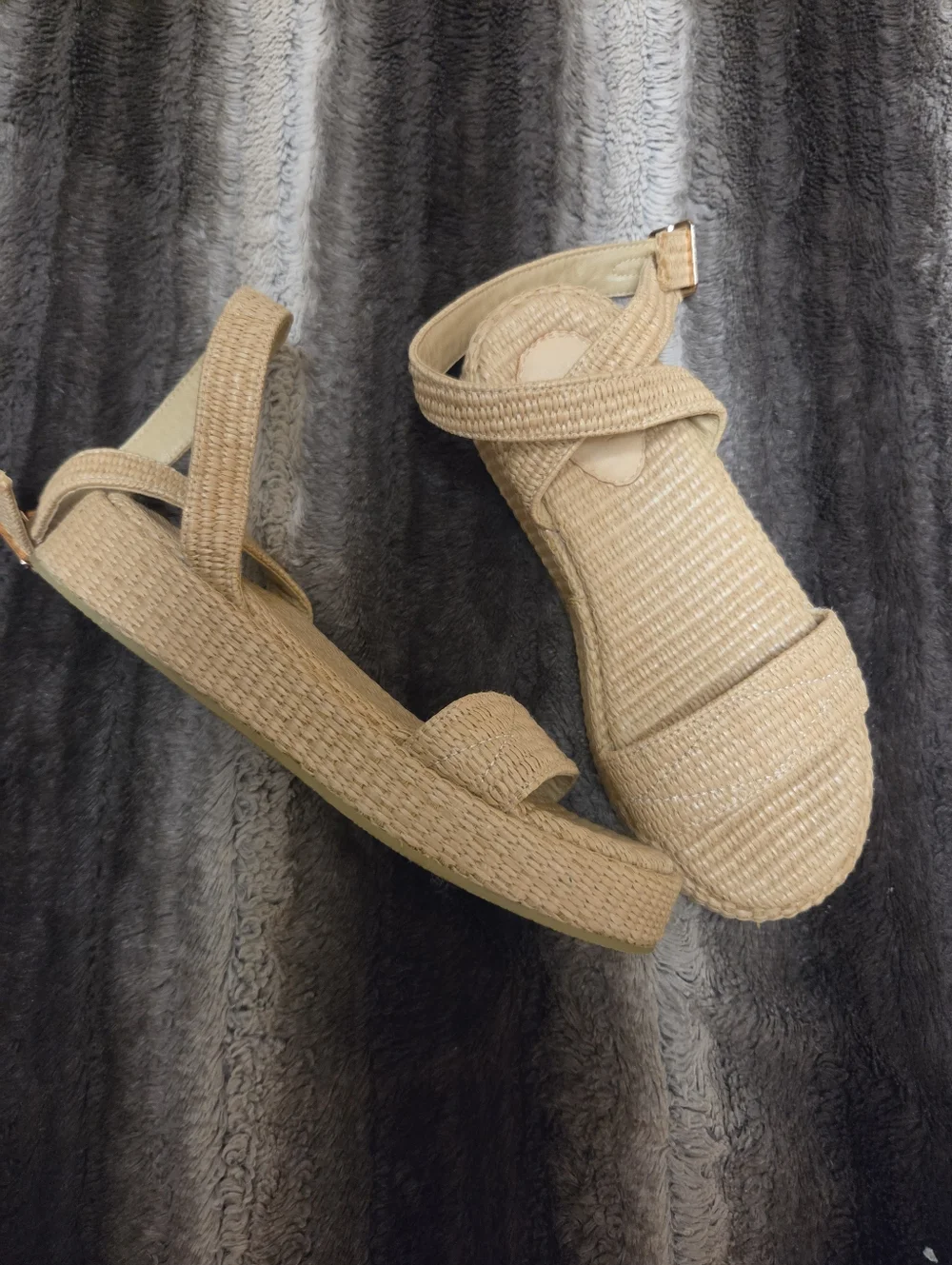 Women's Woven Ankle-Strap Sandals Size 10
